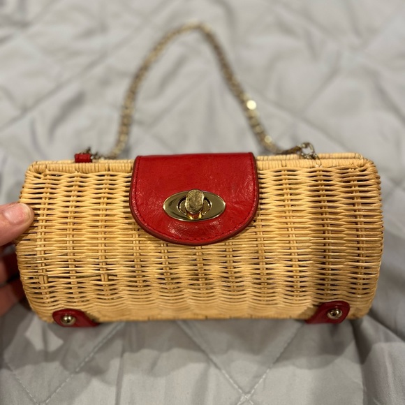 Vintage Wicker Sling Clutch Bag - Picture 3 of 8